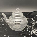Transparent glass teapot