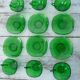 6 cups and under cups Vereco green square glass vintage camping
