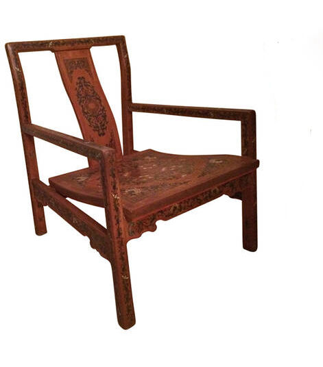 Lacquer armchair Coromandel China 19th century