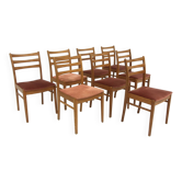 Set of 8 Scandinavian oak chairs, Sweden, 1960.
