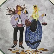 Large enamelled ceramic dish le brescon in vallauris 1970