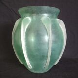 Vase in mint green glass paste, very decorative