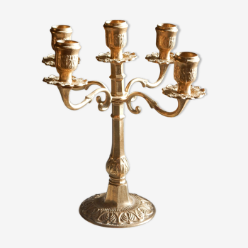 Brass chandelier, French candelabra of the 1930s