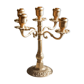 Brass chandelier, French candelabra of the 1930s