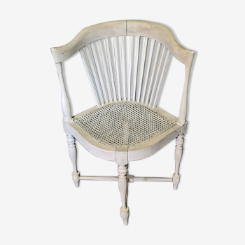 Antique French White Wooden Corner Chair