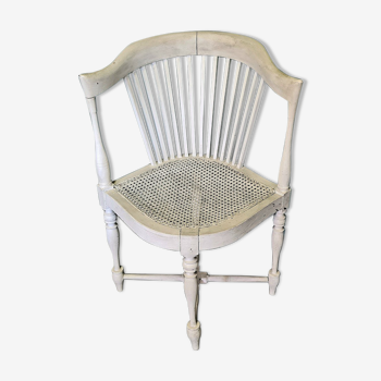 Chaise d’angle en bois blanc Français antique