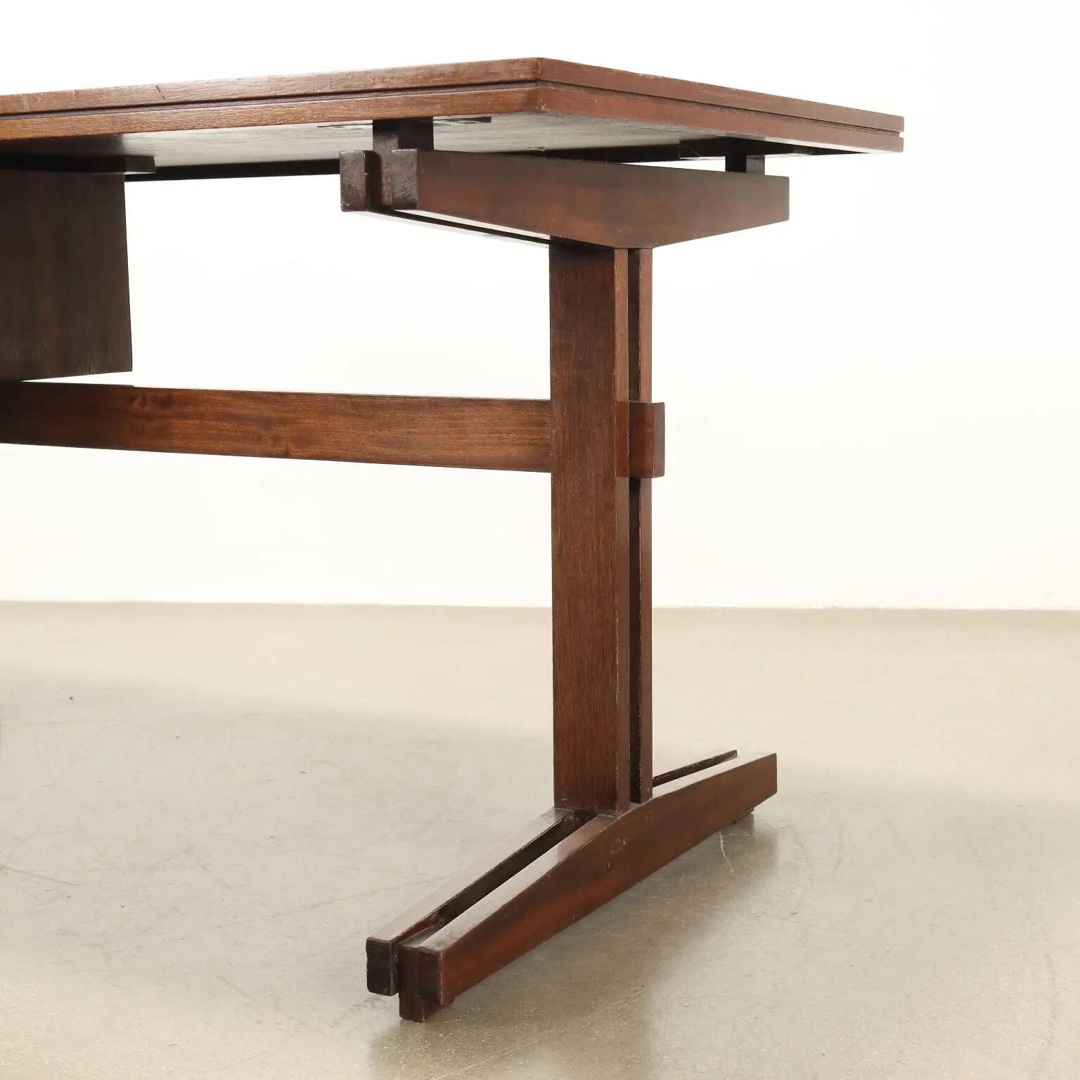 Bureau d’écriture vintage en placage de bois exotique, design, Italie, années 1960