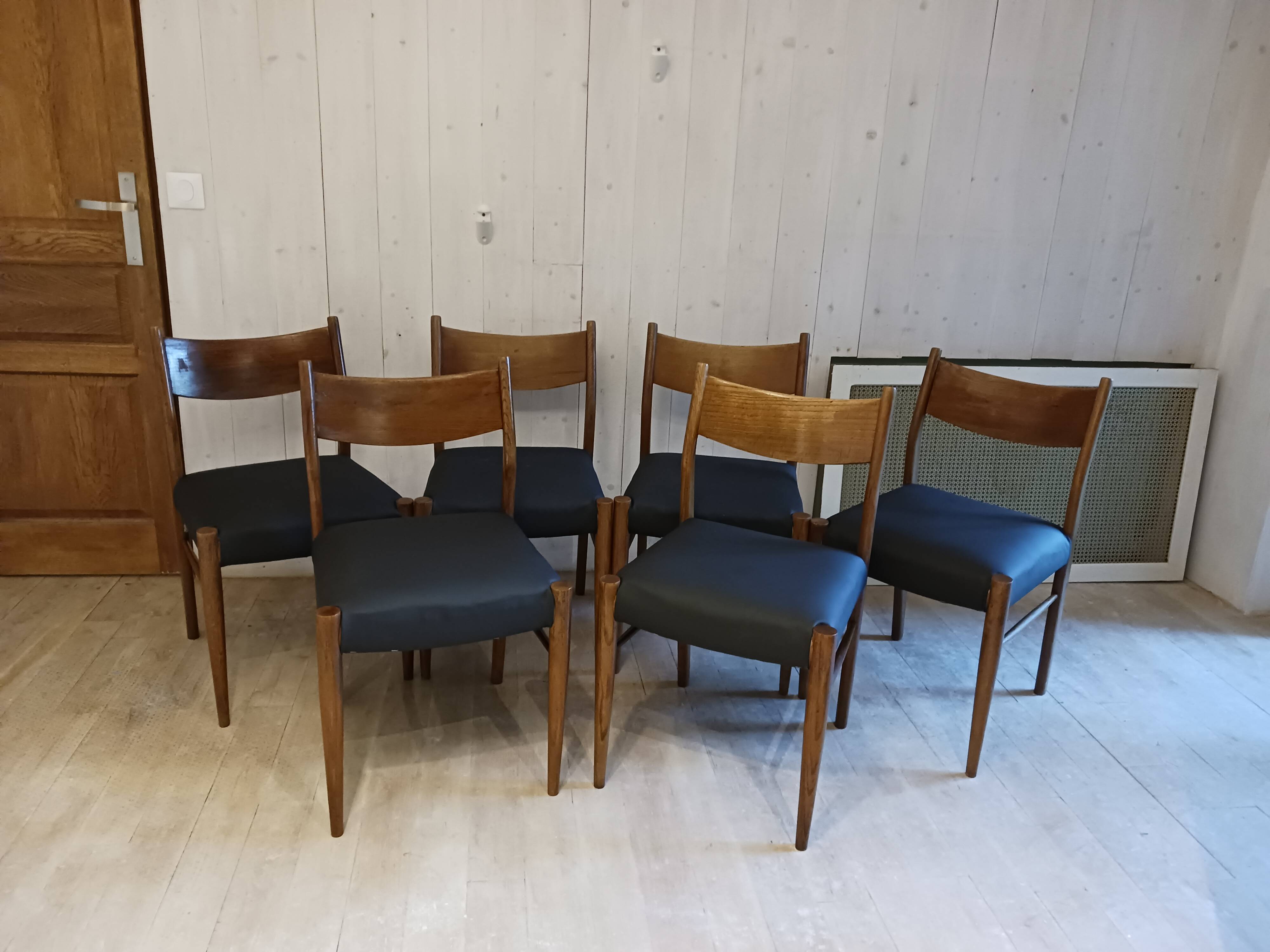Set of 6 Consorzio Sedie Friuli B series chairs
