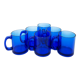 Set of 6 vintage cobalt blue glass coffee cups/mugs