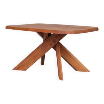 Original Pierre Chapo 'Aban' T35B French Mid-Century Elm Dining Table