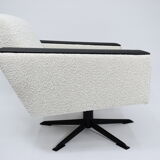 Fauteuil vintage Deutsche Democratic Republic DDR, années 1960, Bouclé blanc
