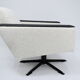 Fauteuil vintage Deutsche Democratic Republic DDR, années 1960, Bouclé blanc