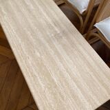 Minimalist design coffee table in unbleached travertine stone