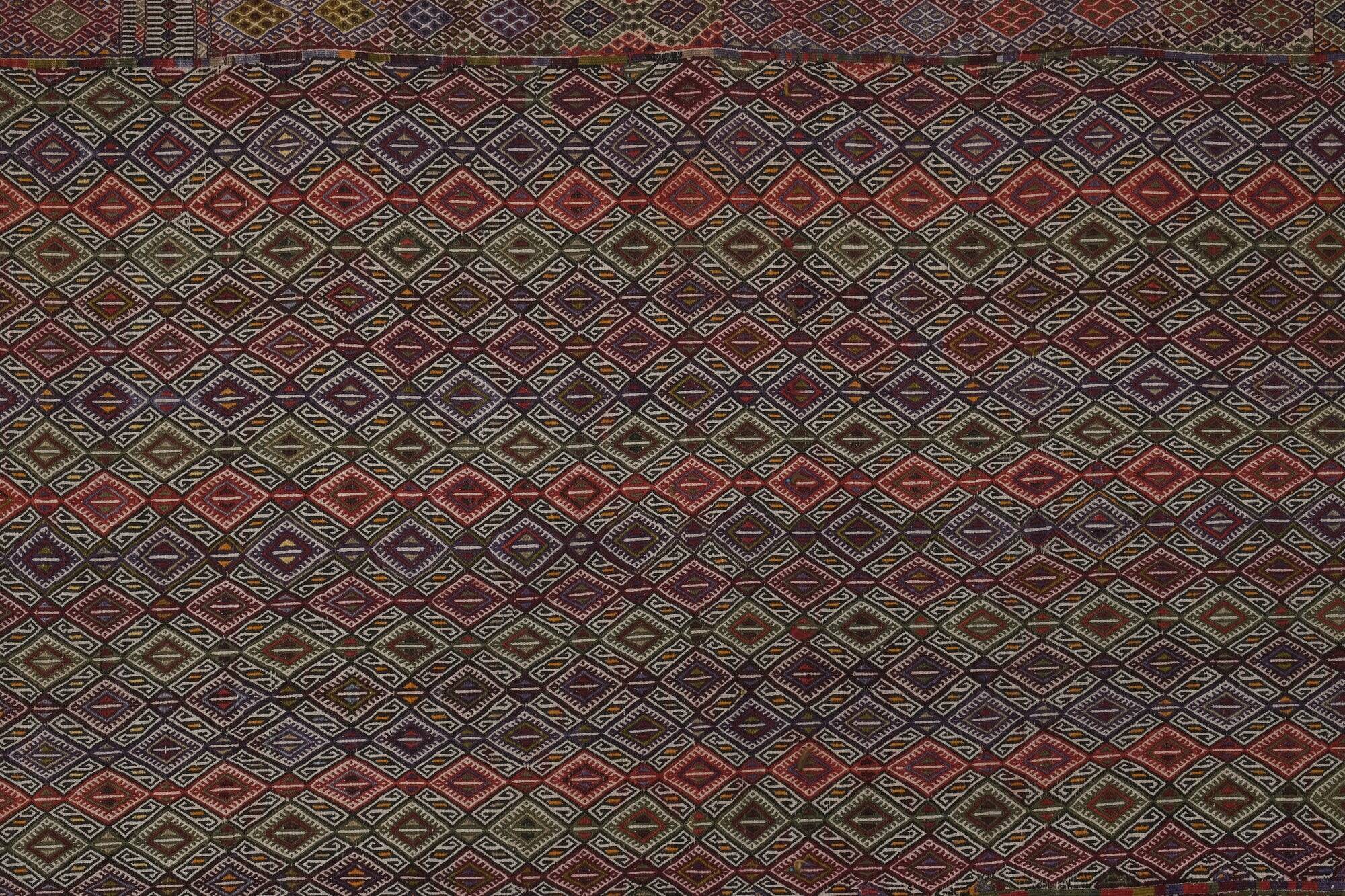Vintage Turkish kilim, handwoven, 141x356 cm.