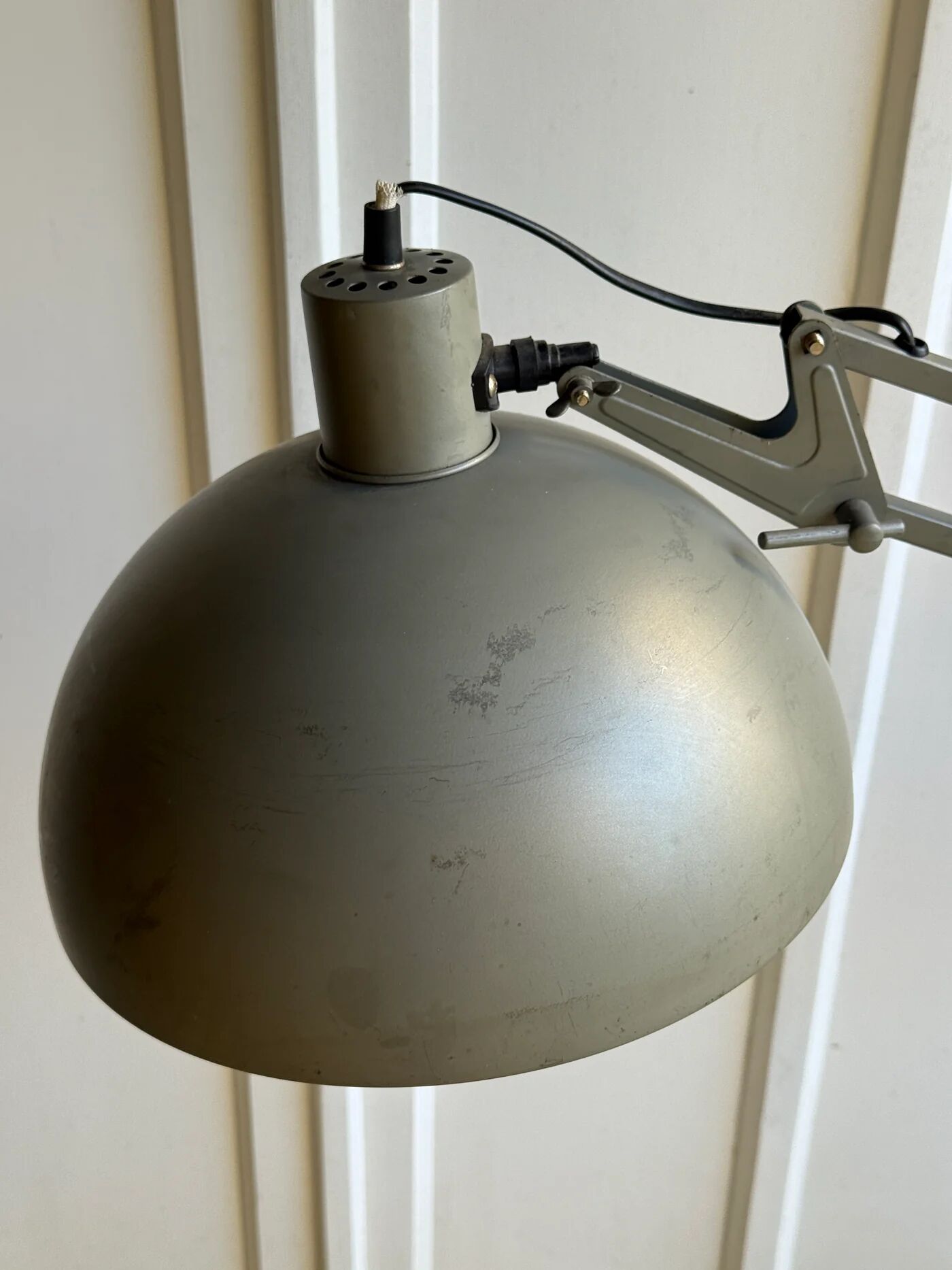 Grey metal floor lamp - industrial style