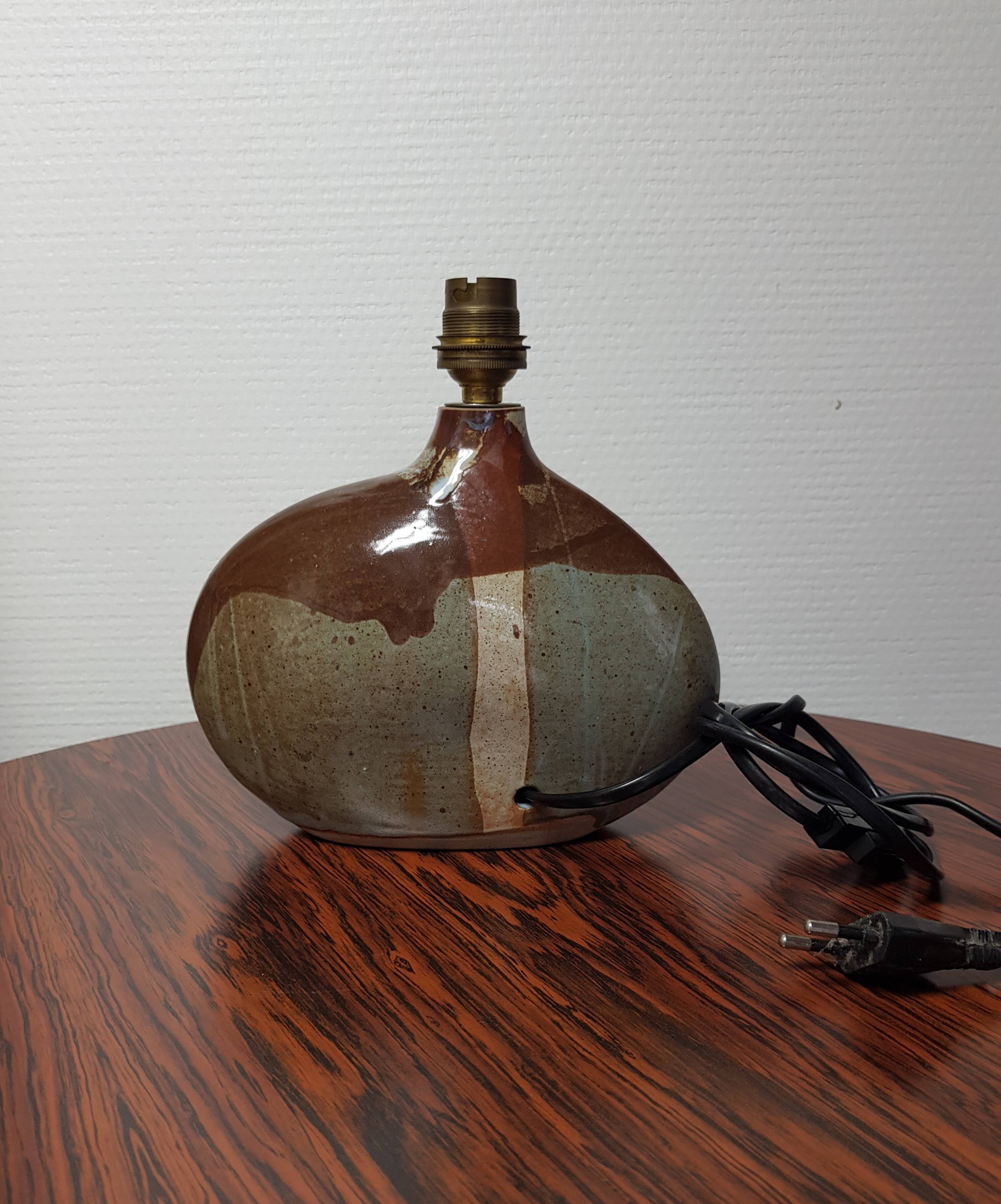 Ceramic lamp foot signed