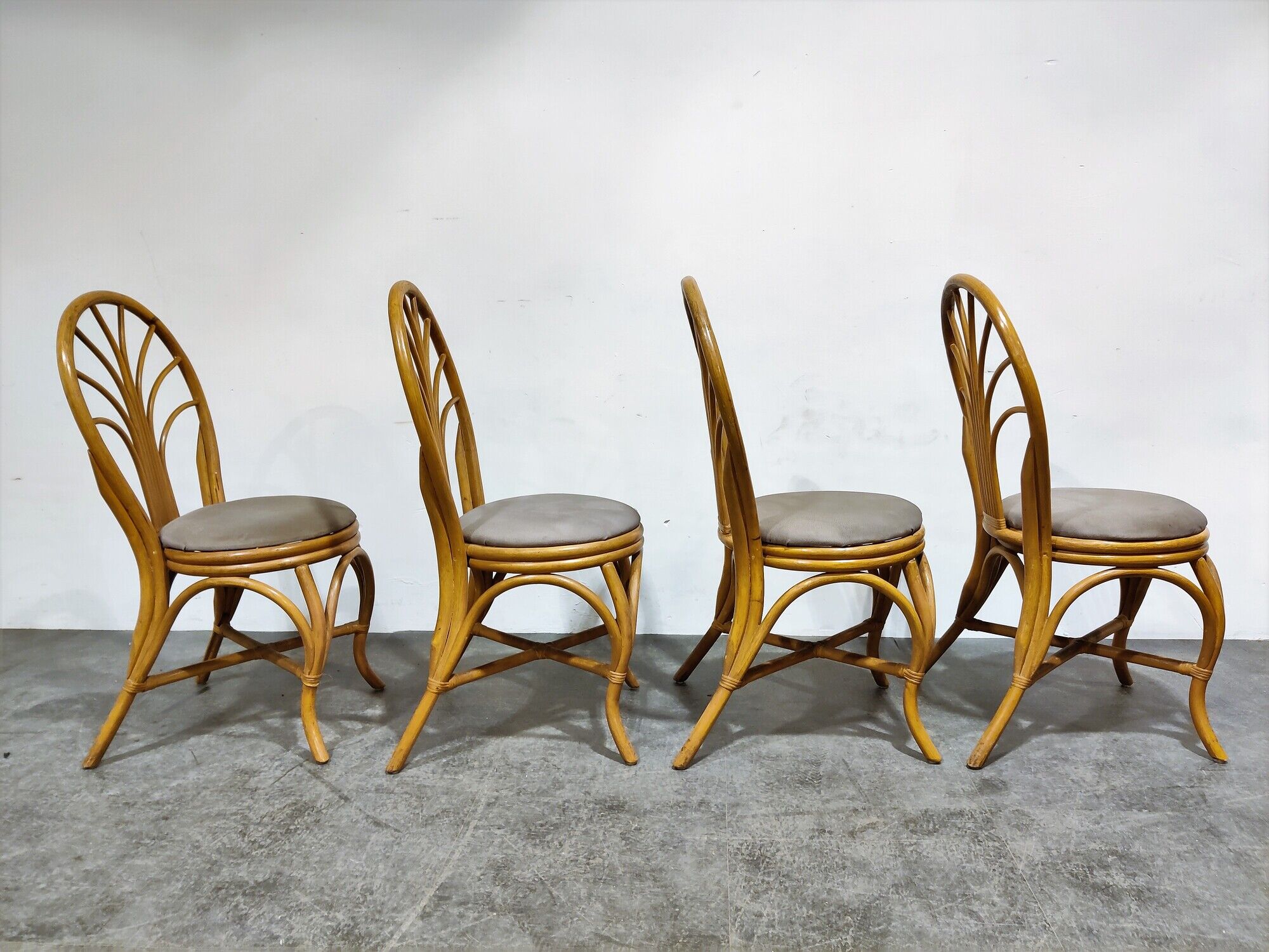 Vintage bamboo dining chairs, 1960s