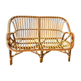Rattan bench 60s