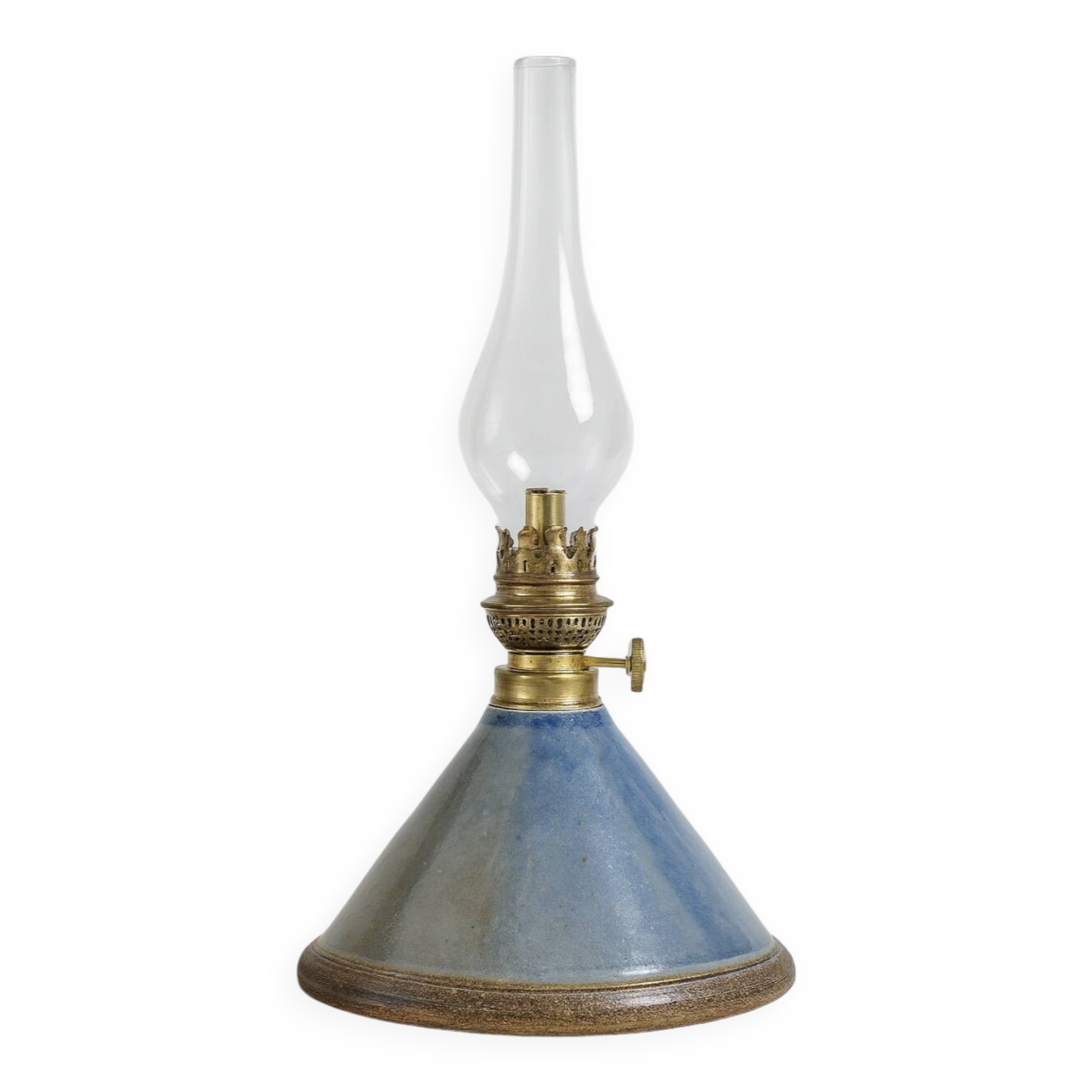 Stoneware oil lamp base signed Le Don Suzy Atkins 80s