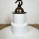 Industrial White Enamel Factory Pendant Lamp from Quadrangle Mfg. Co.,1960s
