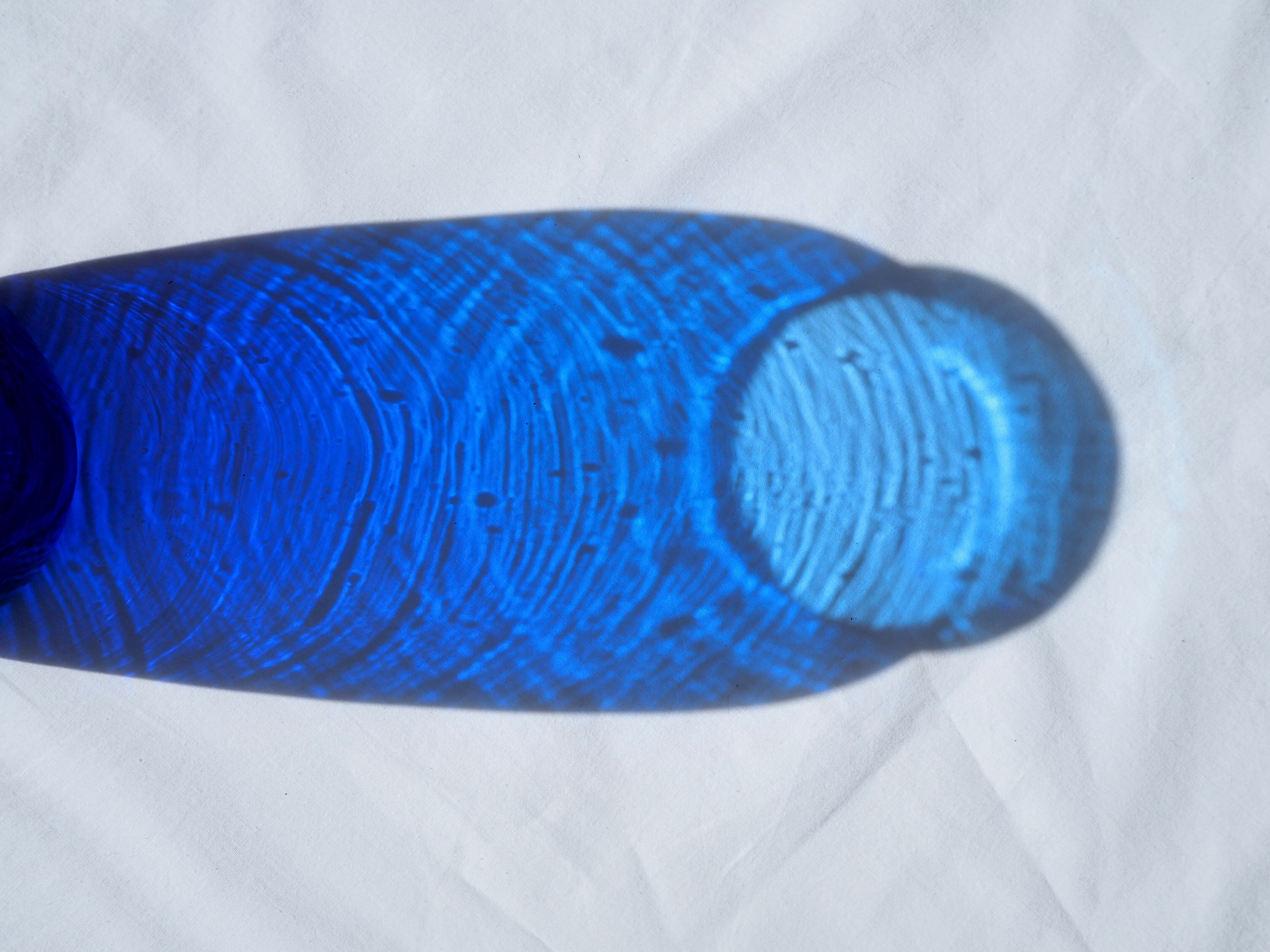 Blue glass vase