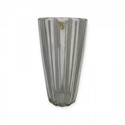 Vase with 12 vertical ribs in frosted glass, Verrerie de Fains, 1950s