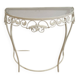 Console demi lune fer forgé