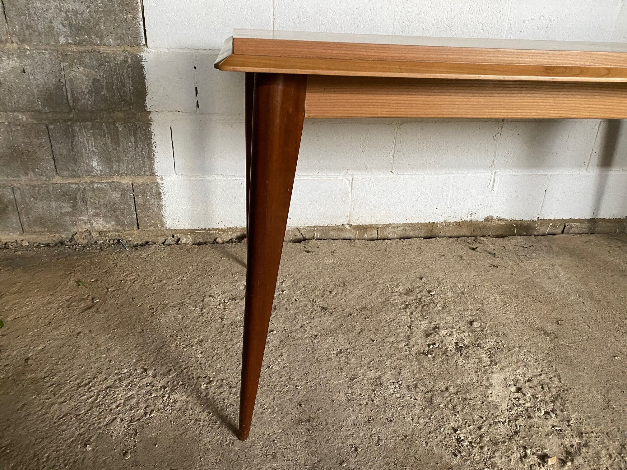 Scandinavian extendable table in light oak and teak 166/202/238x89cm vintage an50
