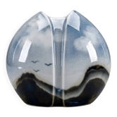 Virebent porcelain vase – stylised landscape decoration – organic design – made in France – 18 cm