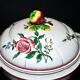 Antique hand-painted earthenware tureen from Vieux Strasbourg Sarreguemines