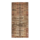 Vintage Turkish Hand-Knotted Wool Cotton Brown Runner 94x203