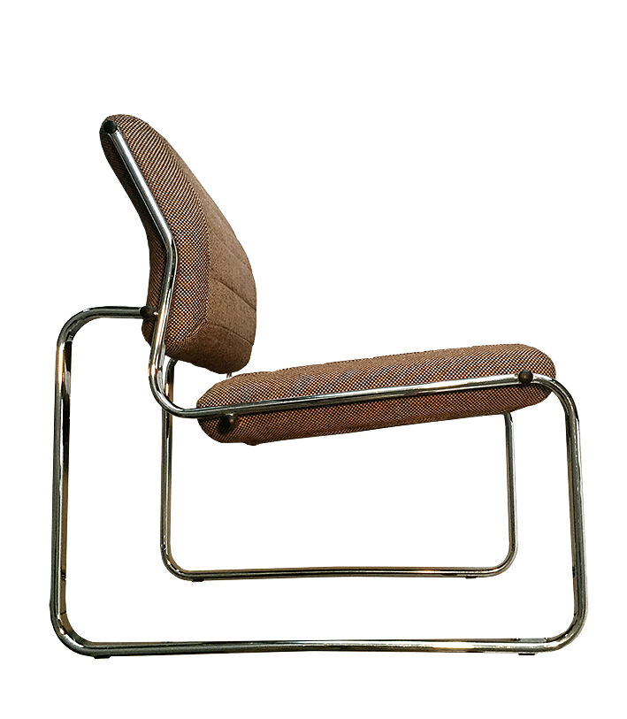 Atal wool and chrome chairs, from the 1970s, set of 2
