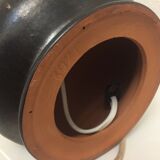 Vintage ceramic lamp blazed and lampshades in cira wool 1970s