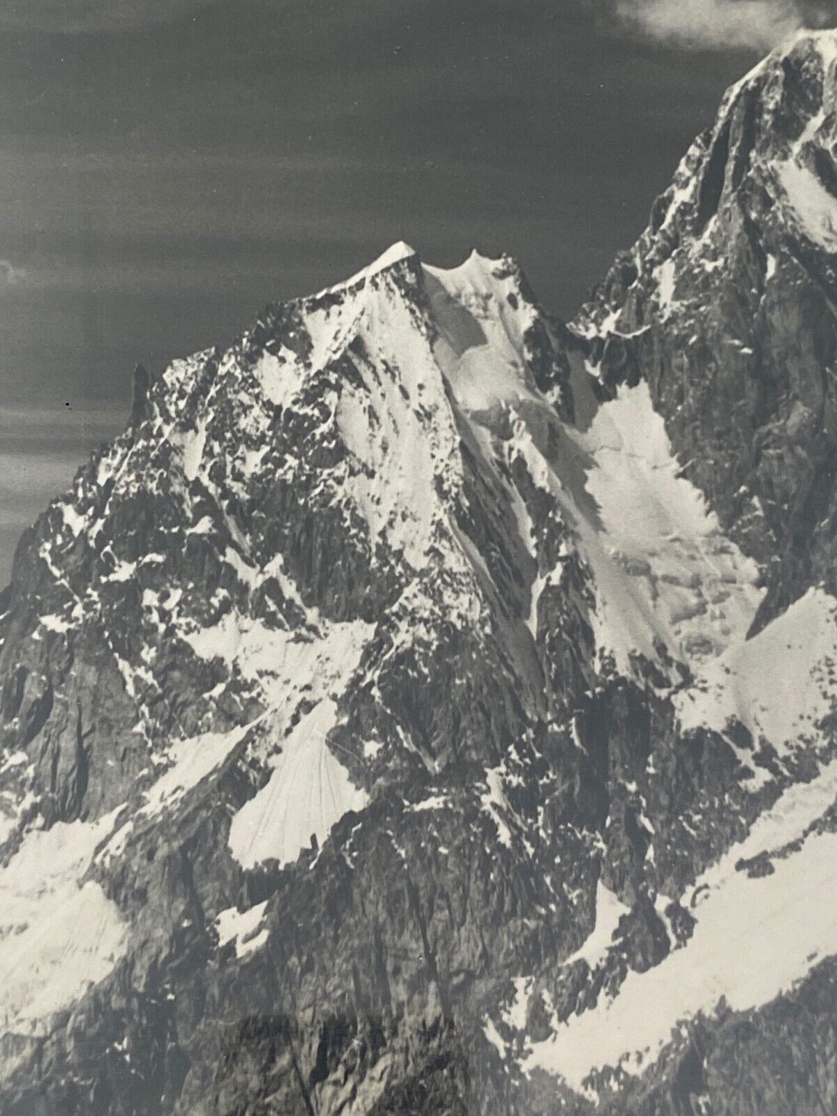 Old artistic photo in black and white Mountain Golden frame