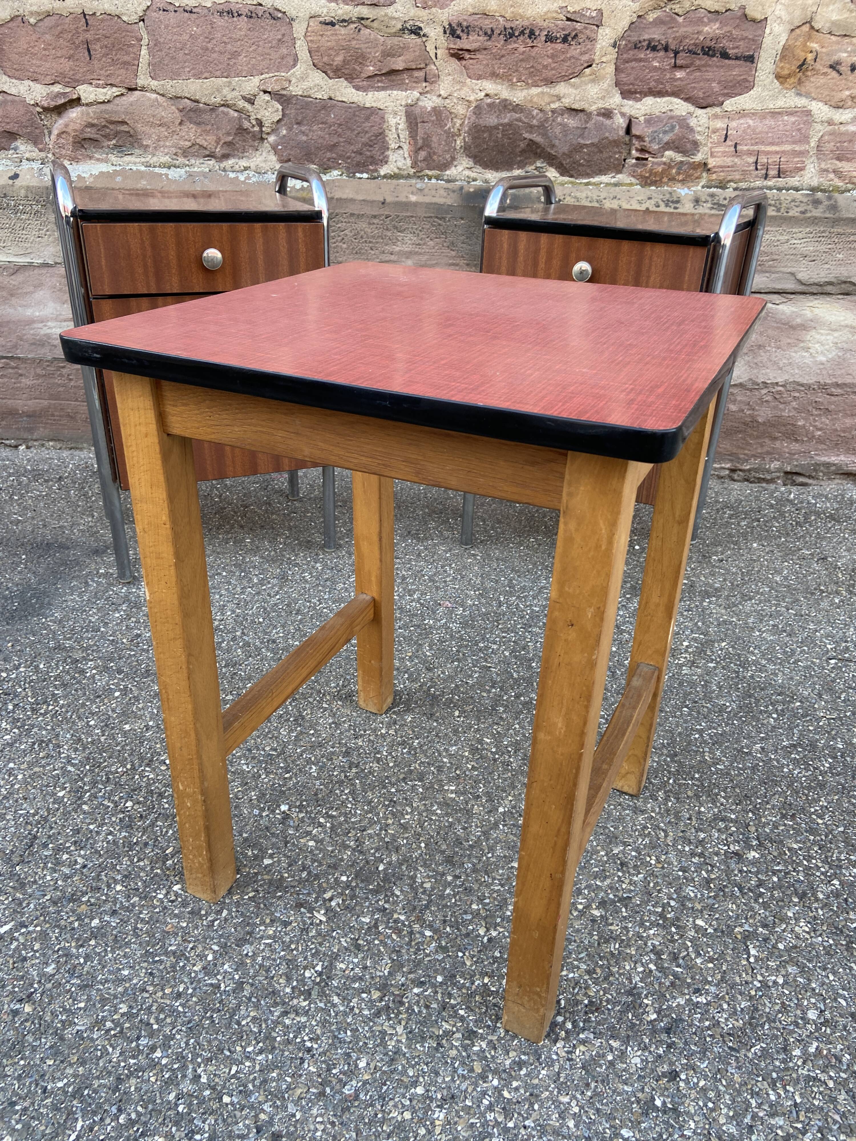 Table basse d’appoint cocktail formica française vintage design 1960