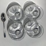 4 Ice cream or fruit salad bowls with mirror edge
