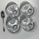 4 Ice cream or fruit salad bowls with mirror edge