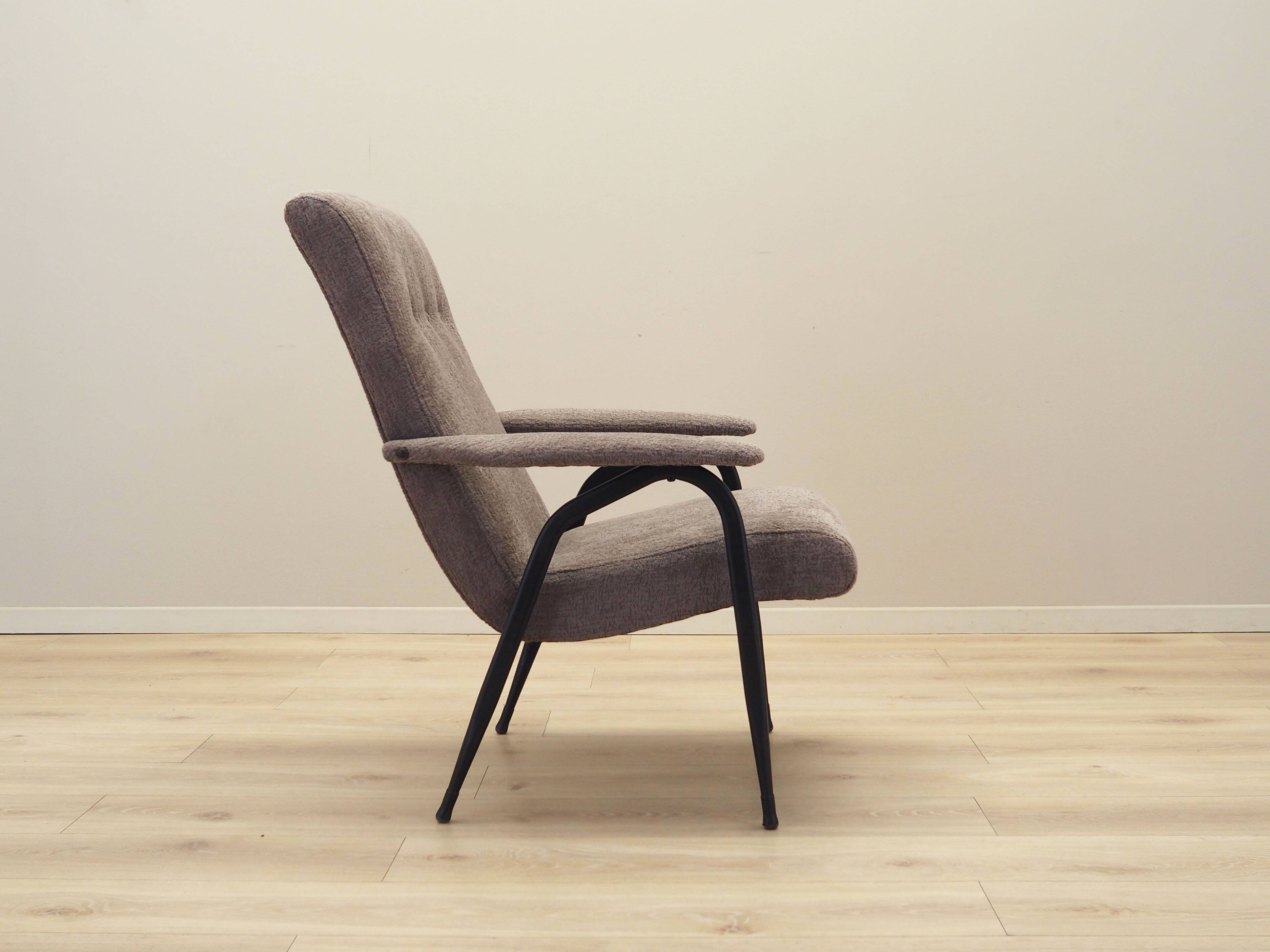Grey armchair, Italian design, 1970s, production: Italy