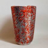 Glazed ceramic vase 1970s Height 20 cm