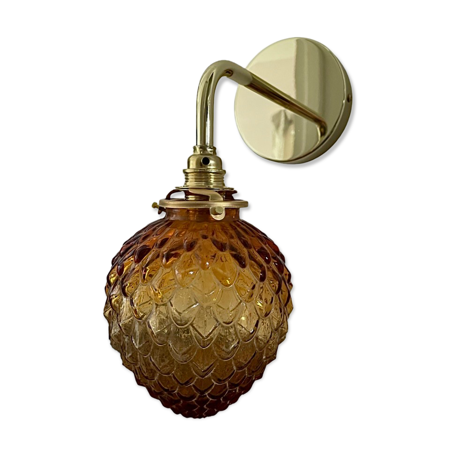 Wall lamp Electrified golden pine cone to nine