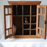 20th century solid walnut display case
