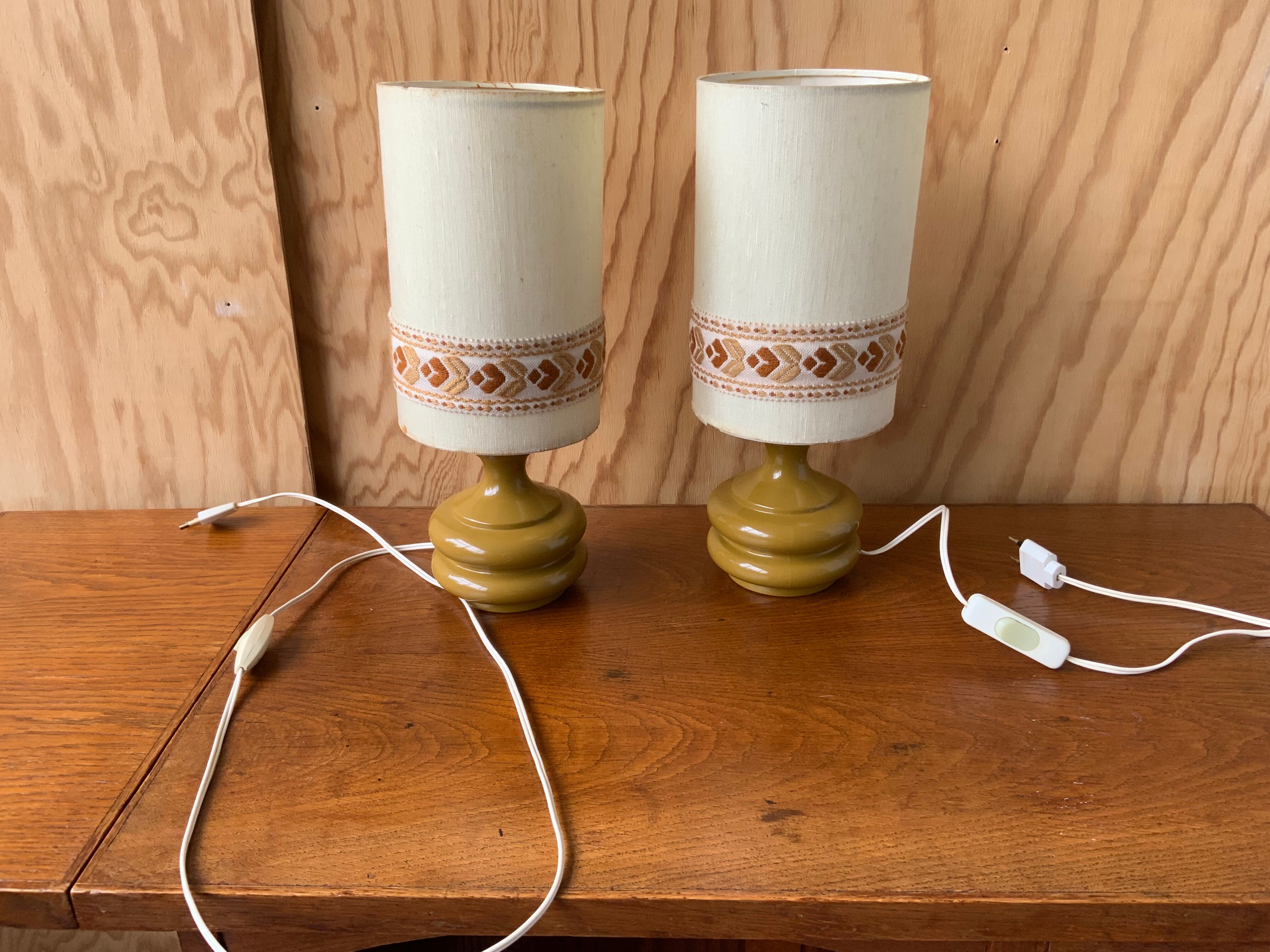 Pair of bedside lamps