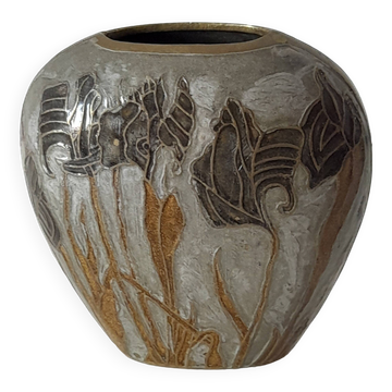 Vase en métal émaillé style Art Déco