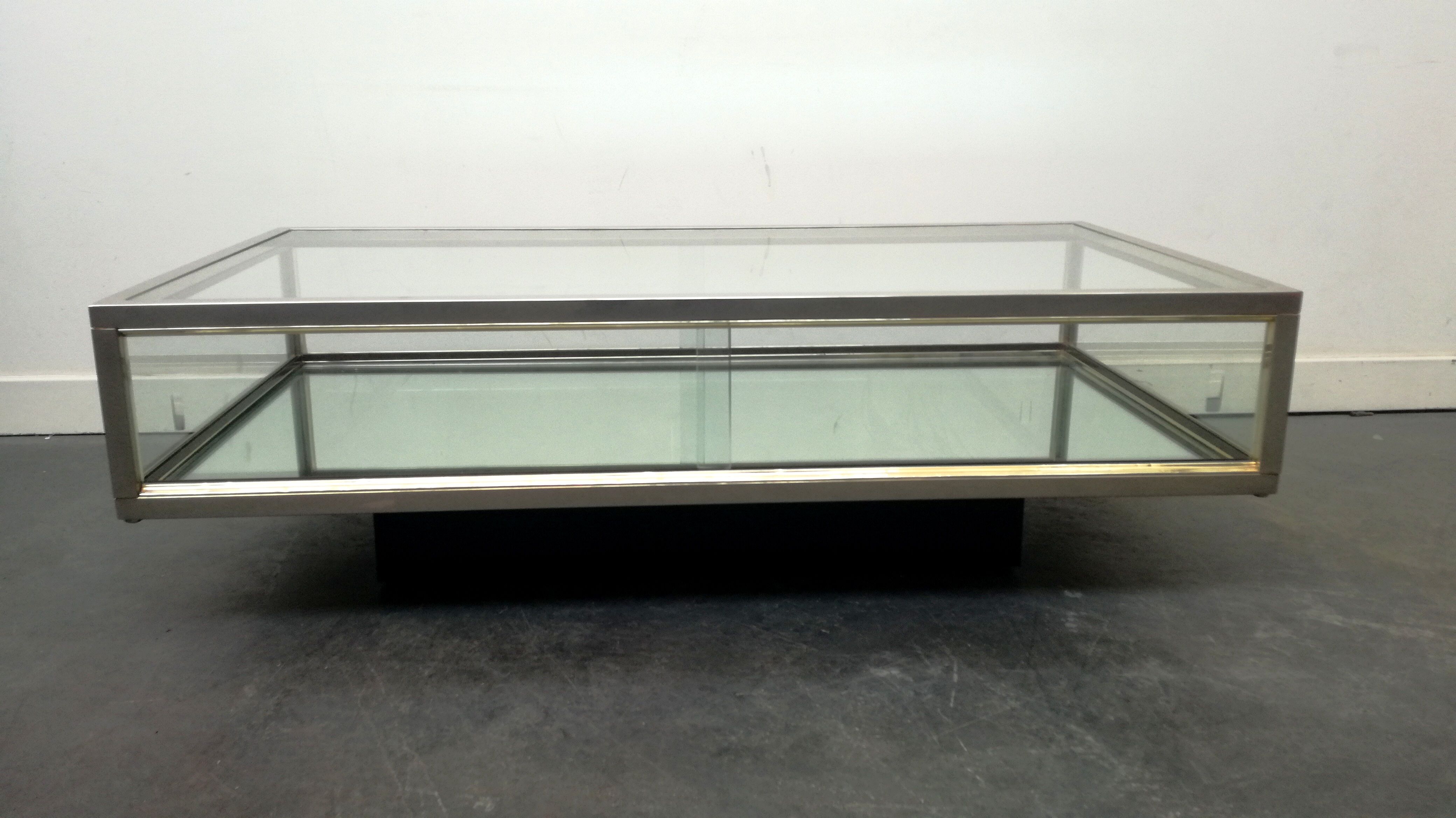 1970 chrome showcase coffee table