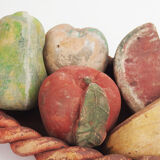 Basket and terracotta fruit