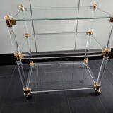 Plexiglass and brass serving trolley