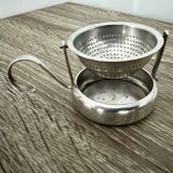 4-piece tea set egoiste 1 person in antique silver metal