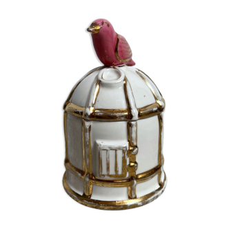 Candy cage ceramic bird