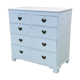Commode anglaise XIXème en sapin patine blanche
