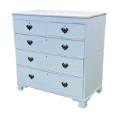Commode anglaise XIXème en sapin patine blanche